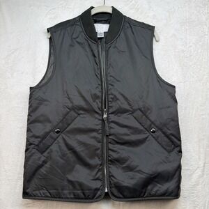 Arket‎ Quilted Liner Vest Mens 46 Olive Nylon Insulated Lightweight Utility